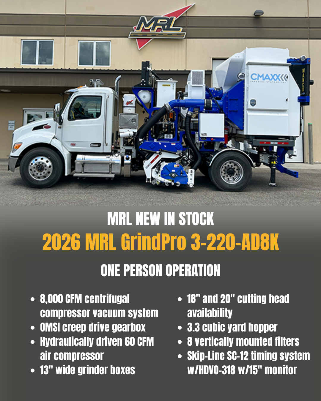 MRL NEW IN STOCK GrindPro 3-220 AD8K V2